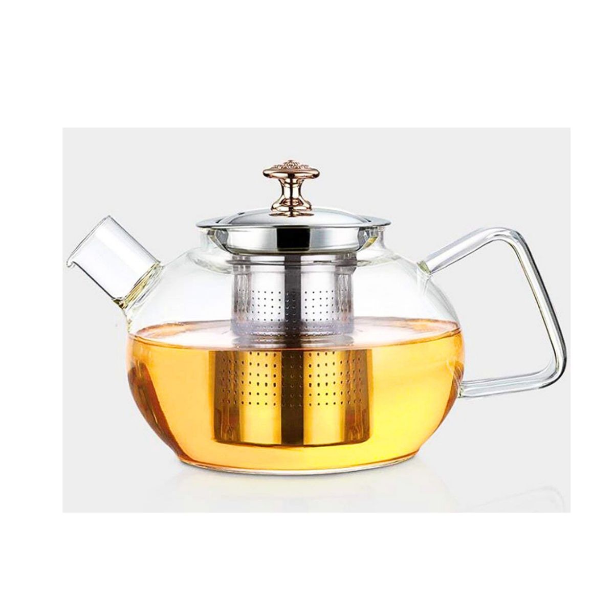 GENERICO - Tetera de vidrio con infusor de acero 1100 ml