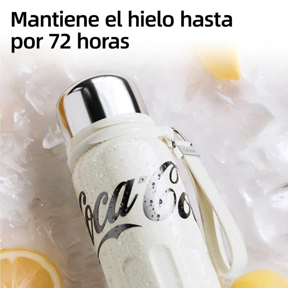 GERM - Termo Deportivo Coca-Cola con Correa de Cuero – 580ml / 19 Oz