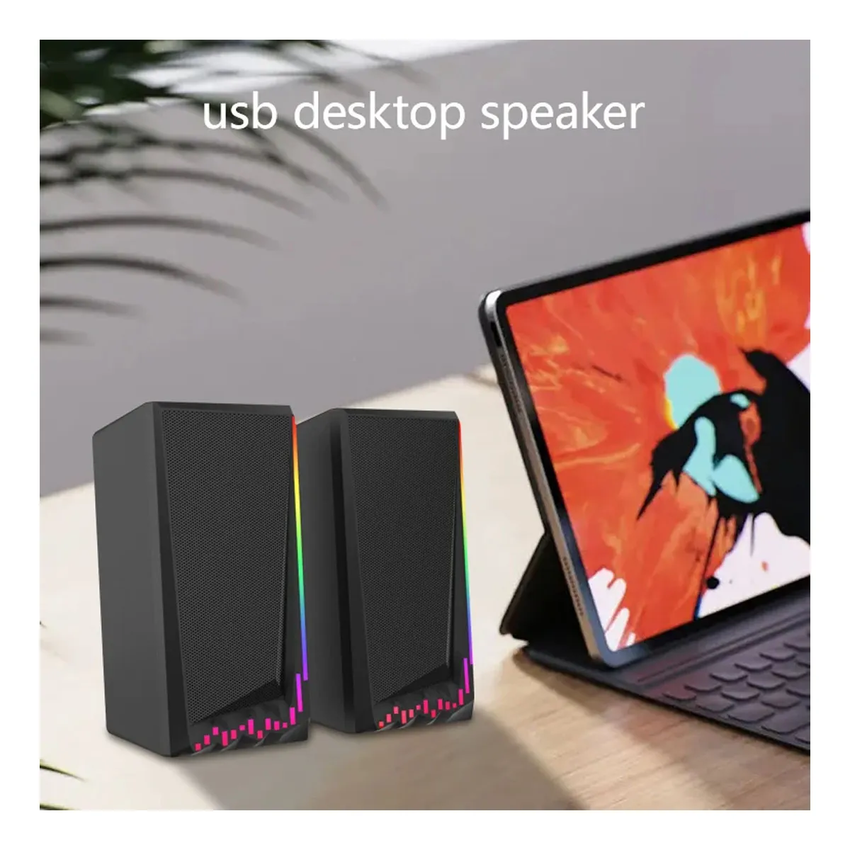 Parlantes Para PC Laptop Con Luz RGB Gamer y Entrada Auxiliar, marca SEISA - Foto 2