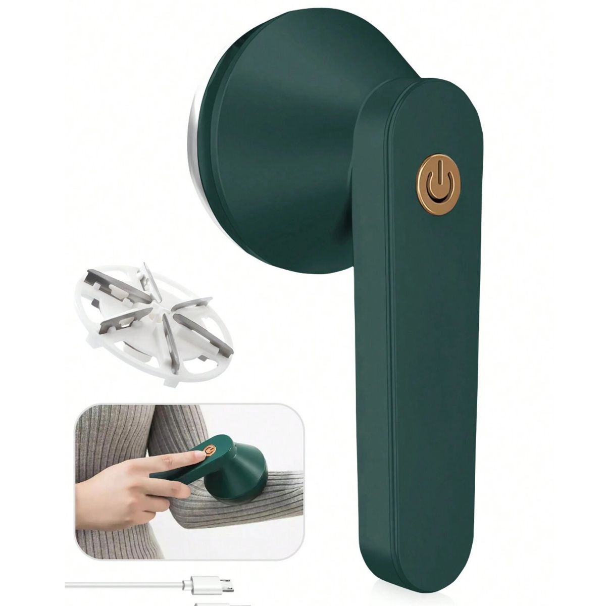 GENERICO - Removedor Eléctrico Quita Pelusas Bolitas De Ropa Recargable Verde