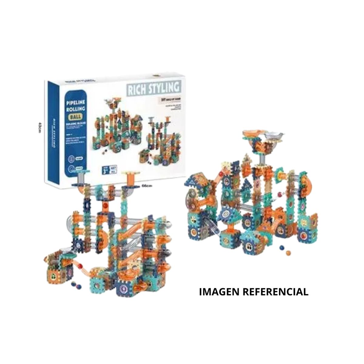 GENERICO - PISTA DE CANICAS GRANDE DE 487 PCS