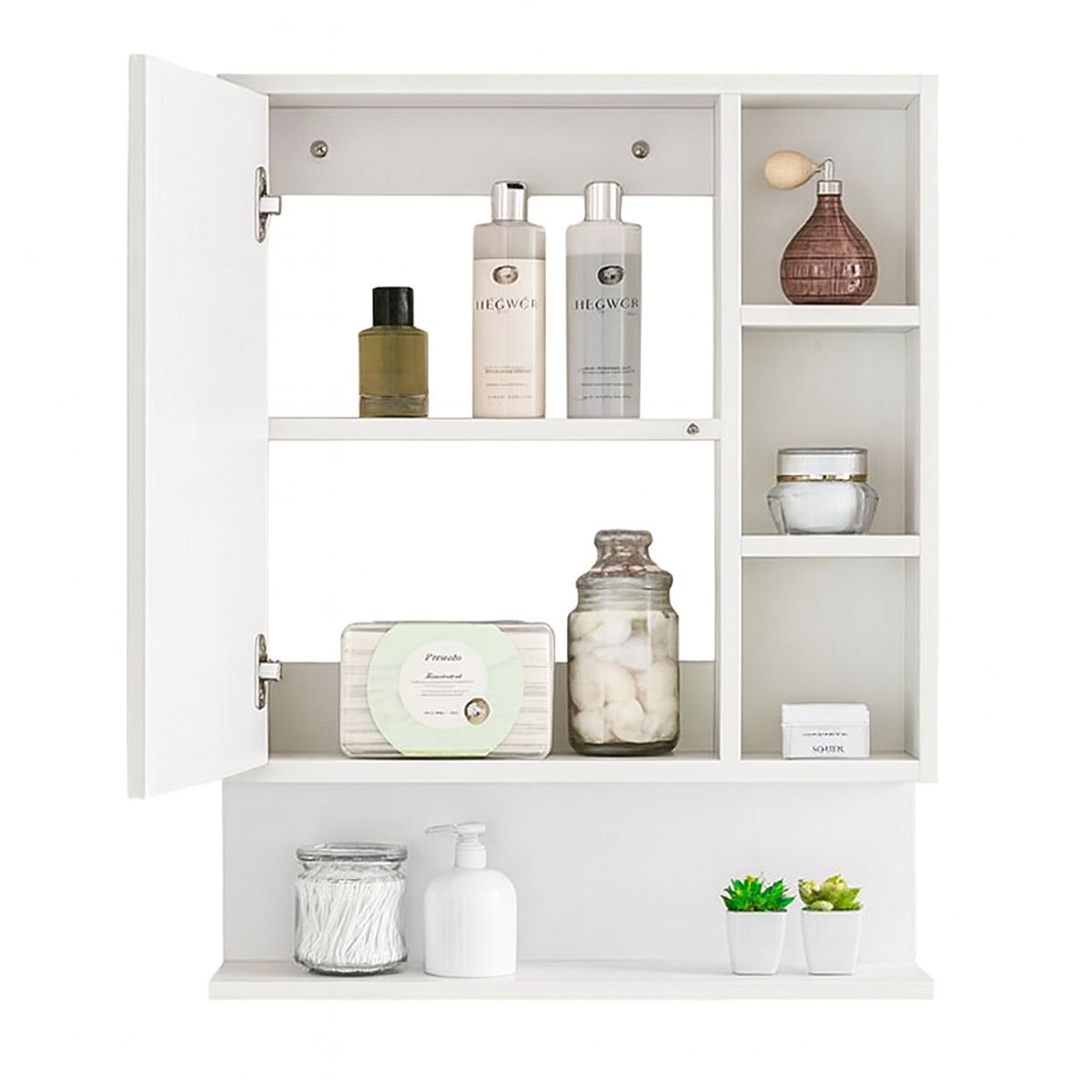 PELIKANO - Mueble de Baño con Espejo Melamina Blanco 60x55 cm