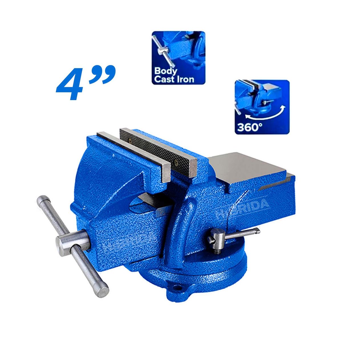 GENERICO - Tornillo De Banco 4 Morza Con Yunque Base Giratoria Indust