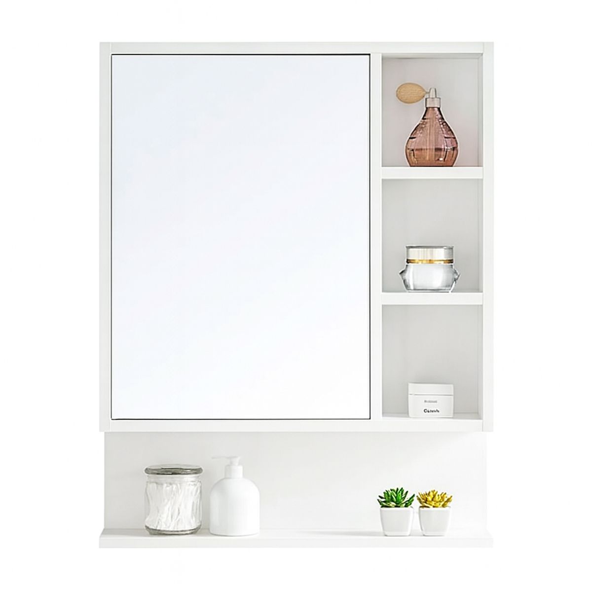 PELIKANO - Mueble de Baño con Espejo Melamina Blanco 60x55 cm