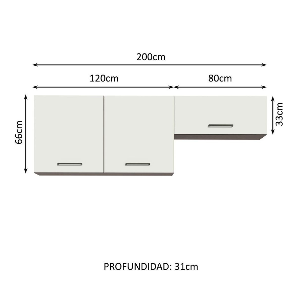 MADESA - Kit 2 Gabinetes Superiores para Garaje Multiuso 200 cm