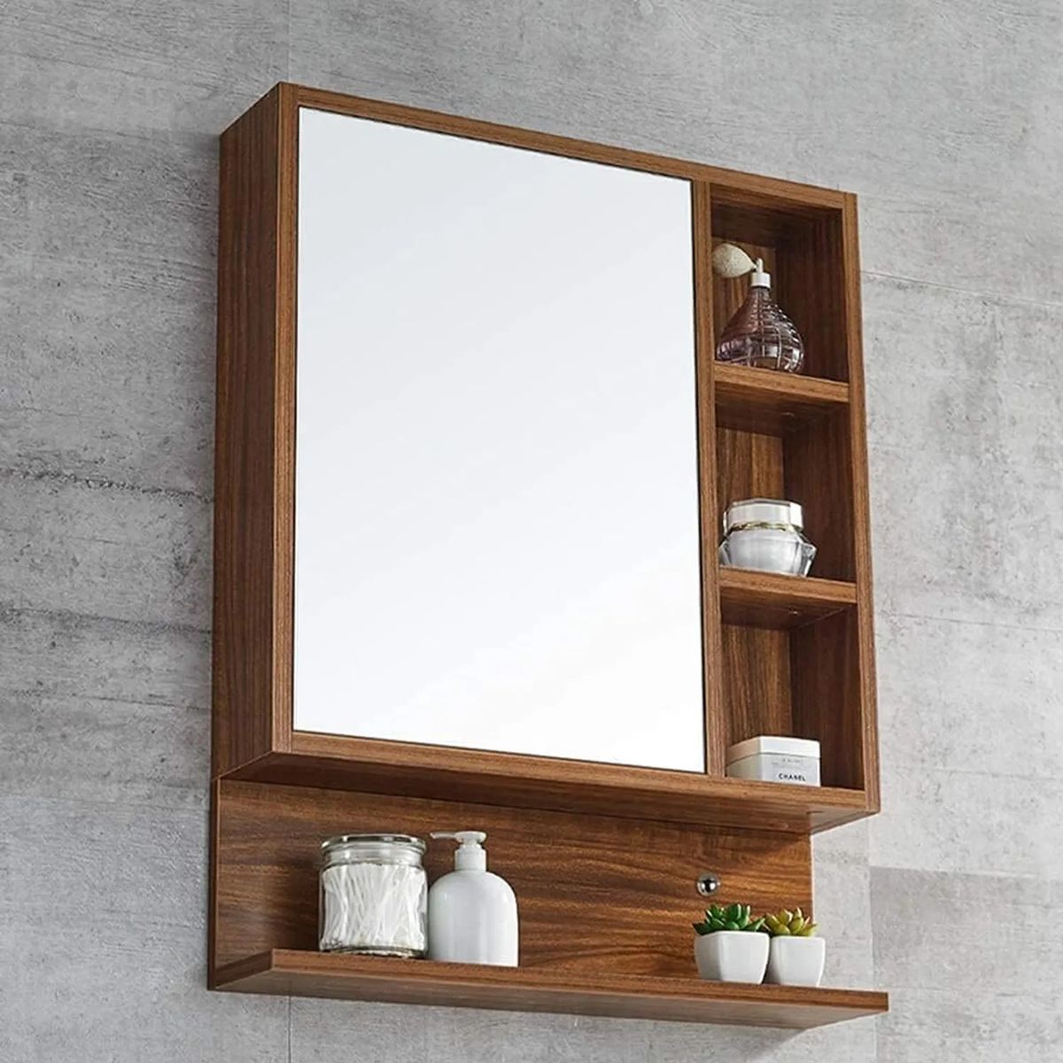 PELIKANO - Mueble de Baño con Espejo Melamina Caramelo 60x55 cm