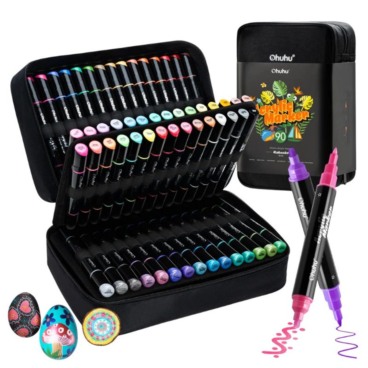 OHUHU - Ohuhu Kakaako Marcadores acrílicos Setx90 doble punta