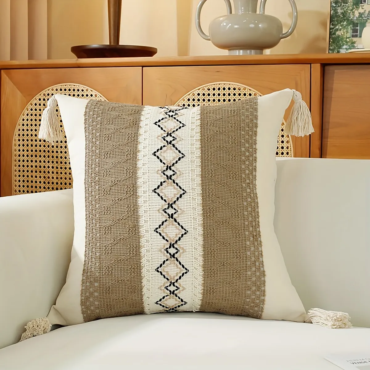 TEJICORP - Cojín Yara Boho Chic 45 x 45 cm