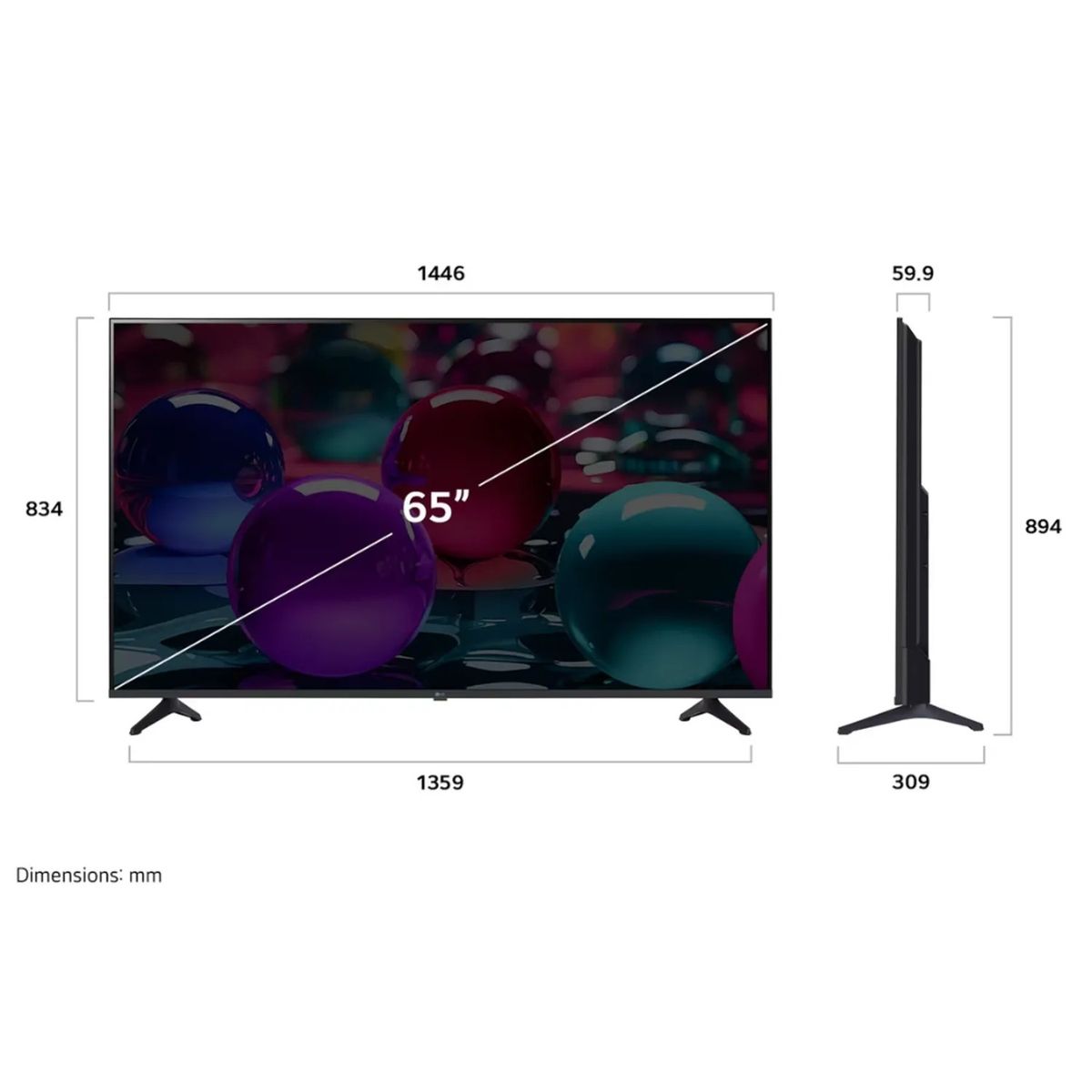 LG - Televisor Lg 65" Pulg Ultra HD 4K AI ThinQ 65UA7300 Modelo 2025- Negro + Control Magic 2025