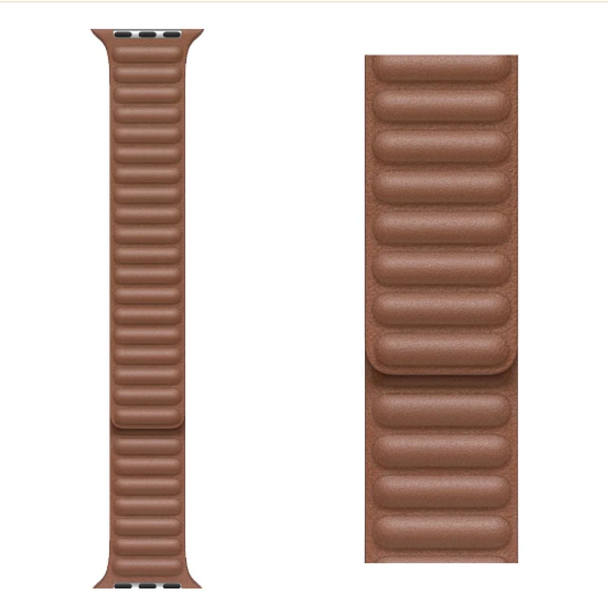 GENERICO - Correa de Cuero imantado para Apple Watch 44mm - Marron