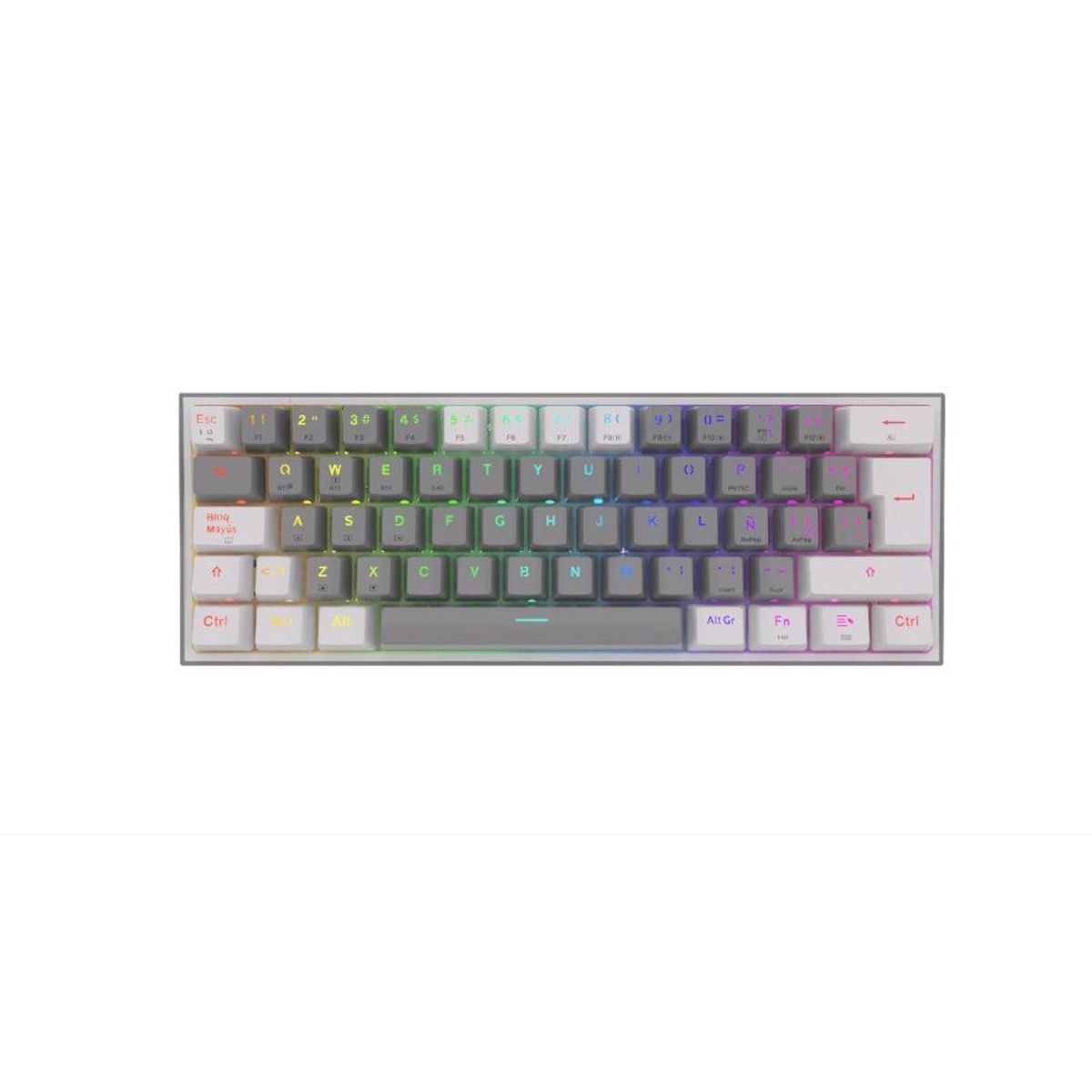 REDRAGON - Teclado Fizz Pro Inalámbrico Blanco K616-RGB Red Switch Sp Español