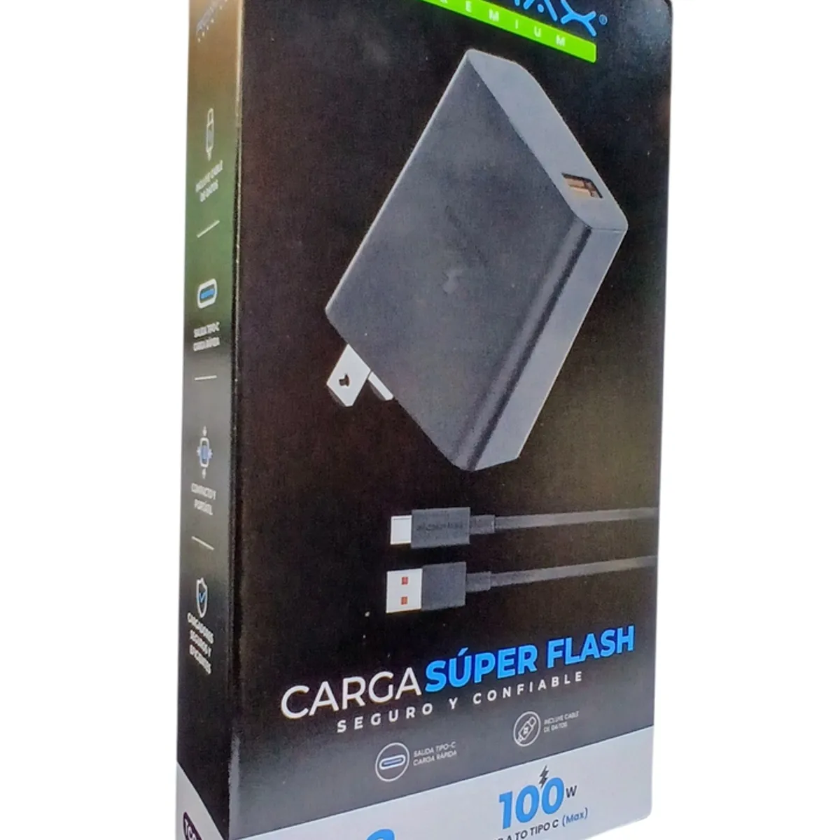 ROMAX - Cargador romax con cable tipo C carga rápida 100w