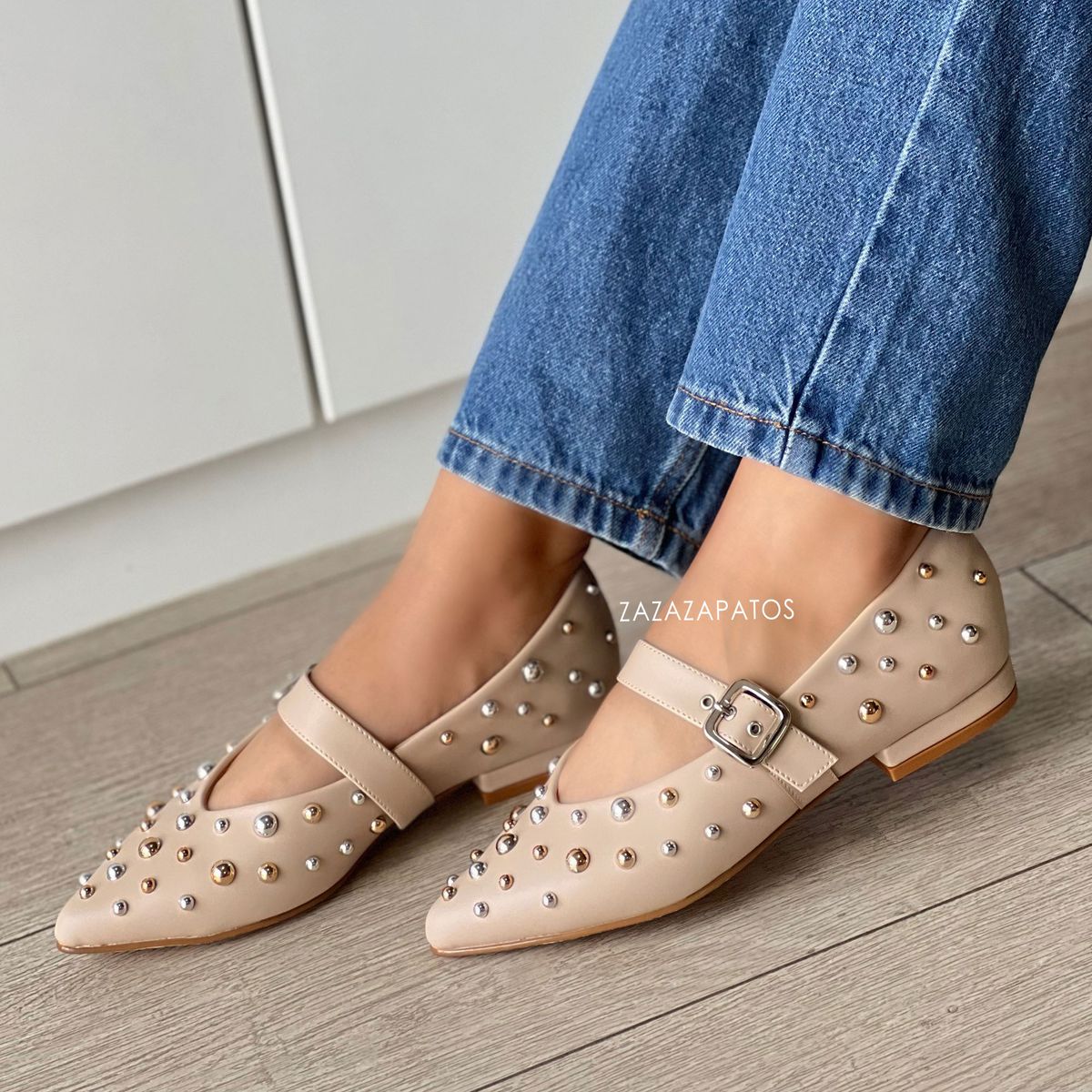 GENERICO - BALERINA MUJER BEIGE DONA TACHAS TENDENCIA