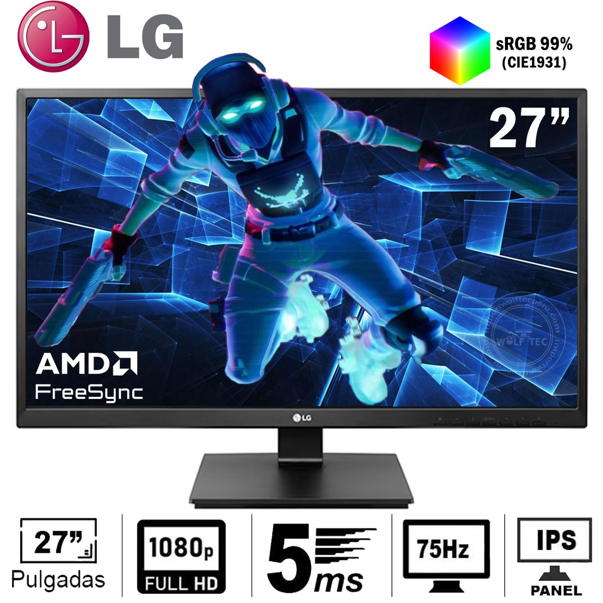 LG - MONITOR LG BUSINESS 27BK550Y-B 27 IPS FHD 75Hz 5ms