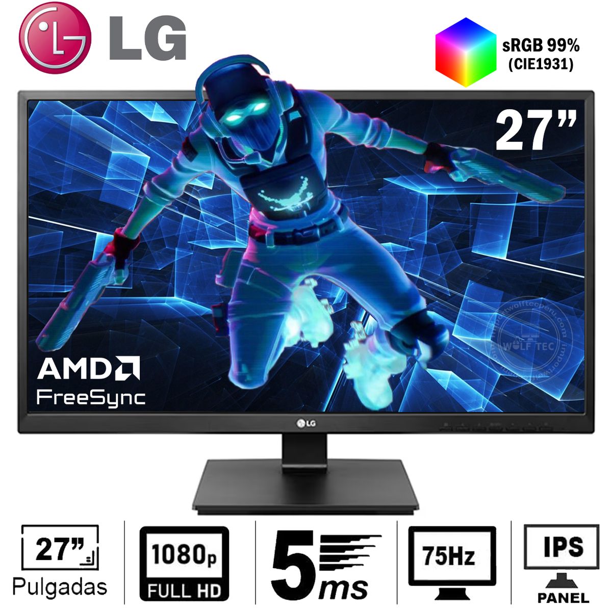 LG - MONITOR LG BUSINESS 27BK550Y-B 27 IPS FHD 75Hz 5ms