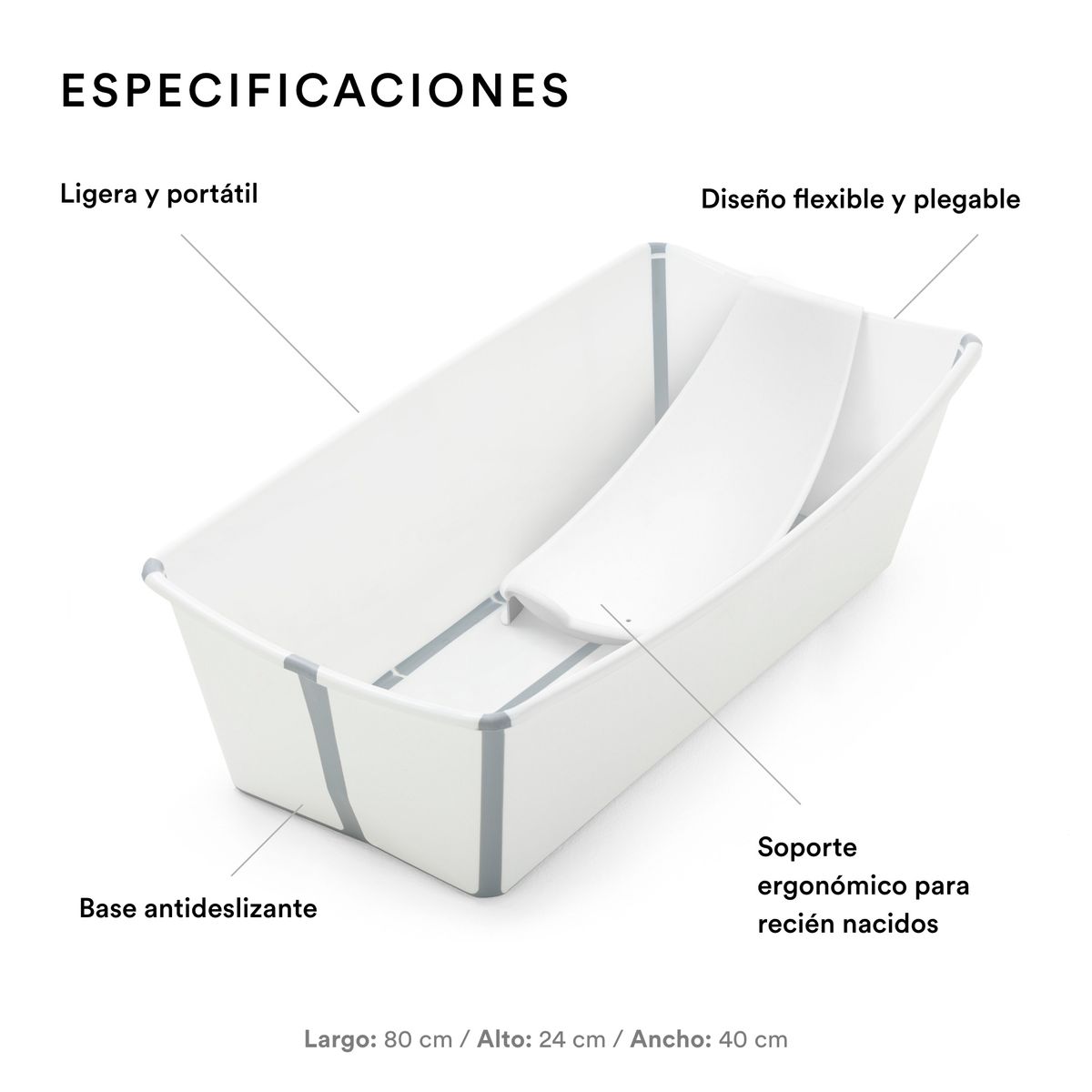 STOKKE - BUNDLE BAÑERA PLEGABLE FLEXIBATH XL STOKKE