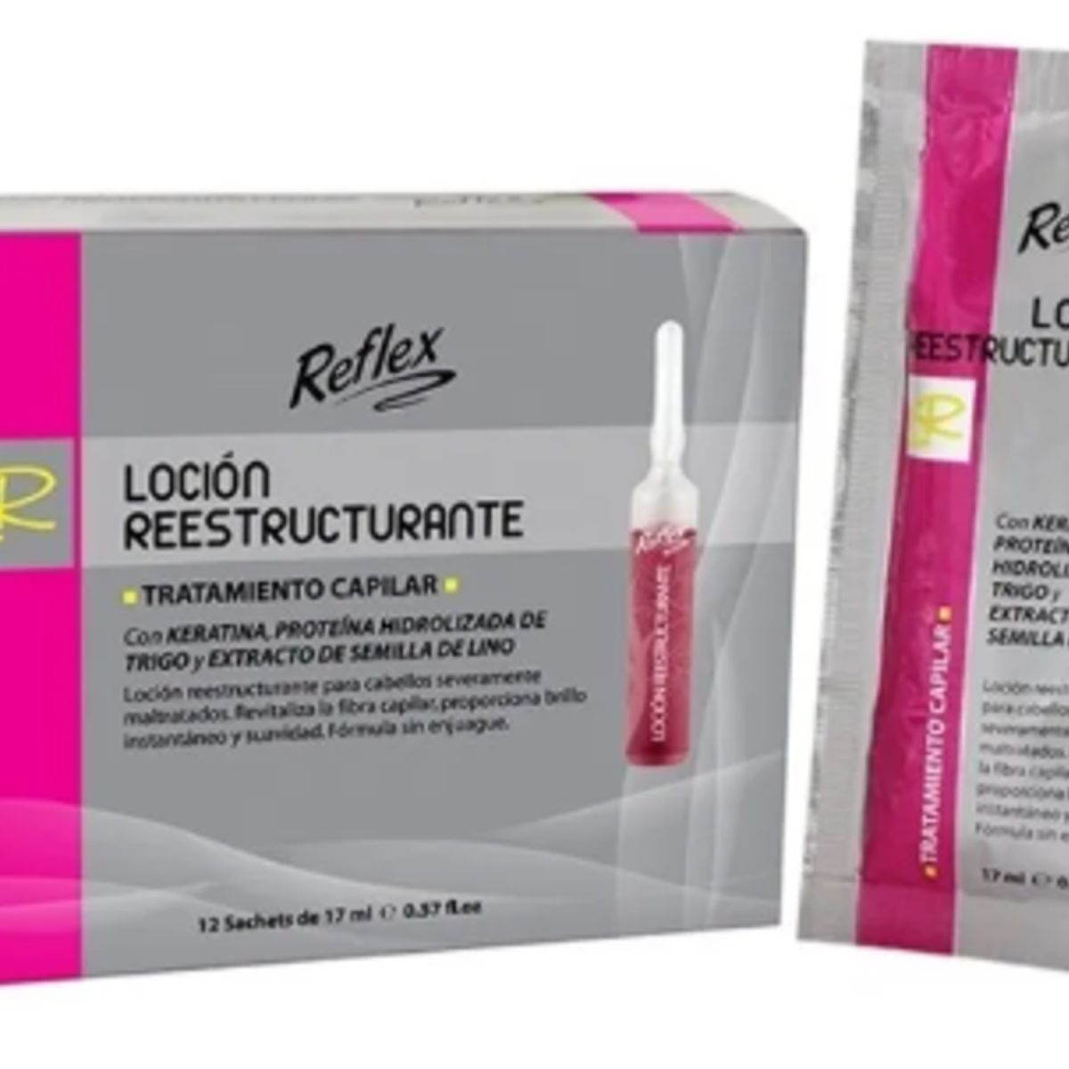 REFLEX - Ampollas Reflex – Loción Reestructurante Caja 12 Sachets, 17 ml c/u