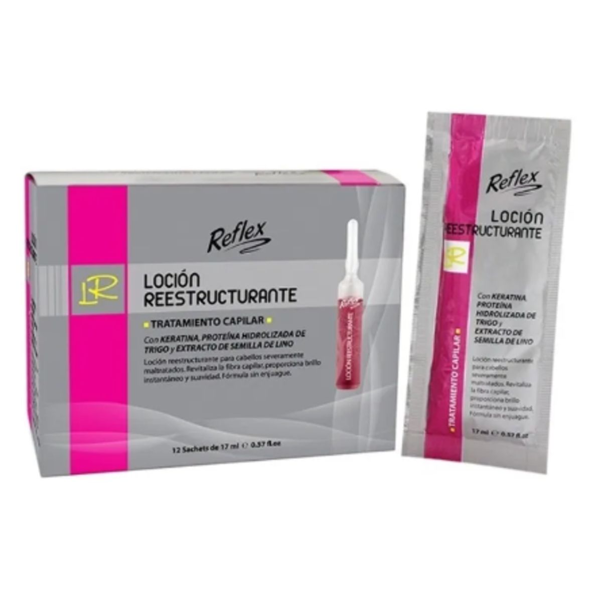 REFLEX - Ampollas Reflex – Loción Reestructurante Caja 12 Sachets, 17 ml c/u