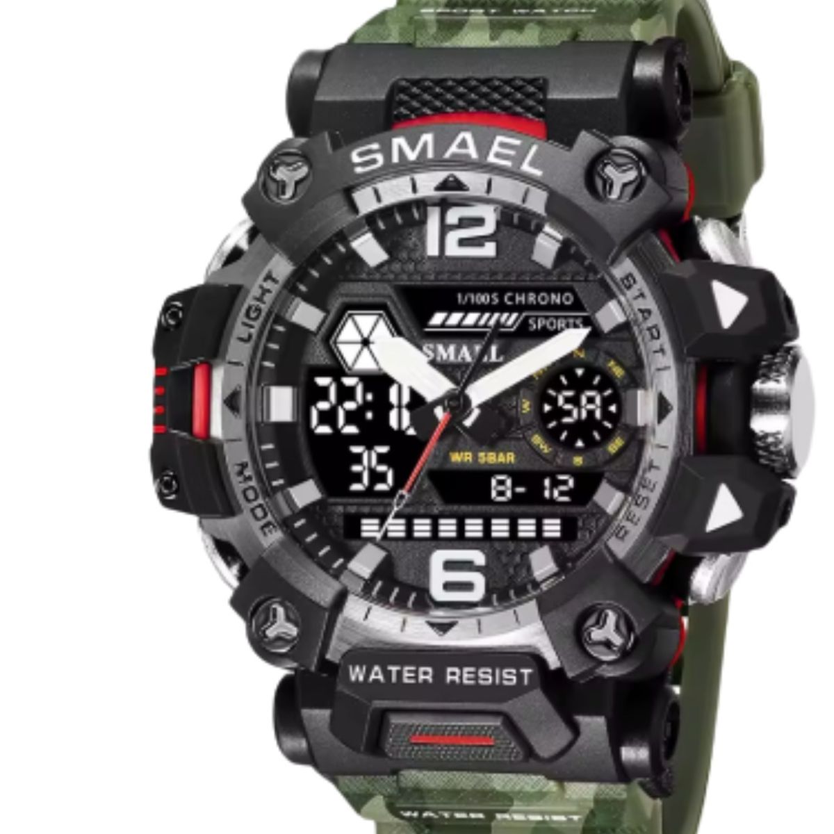 SMAEL - Reloj Deportivo Digital Analógico Smael resistente al agua 8072