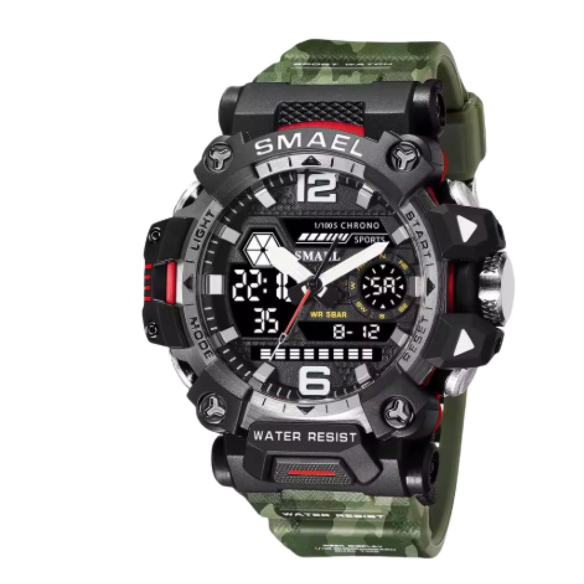 SMAEL - Reloj Deportivo Digital Analógico Smael resistente al agua 8072