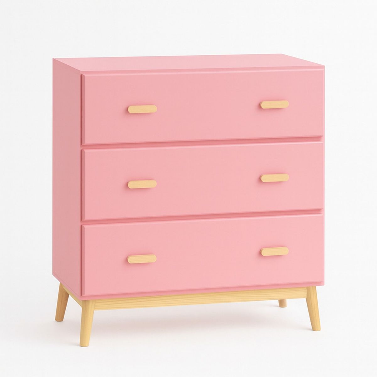 TU MESITA - Cómoda Infantil Moderna Bela 3 Cajones Color Rosado TU MESITA