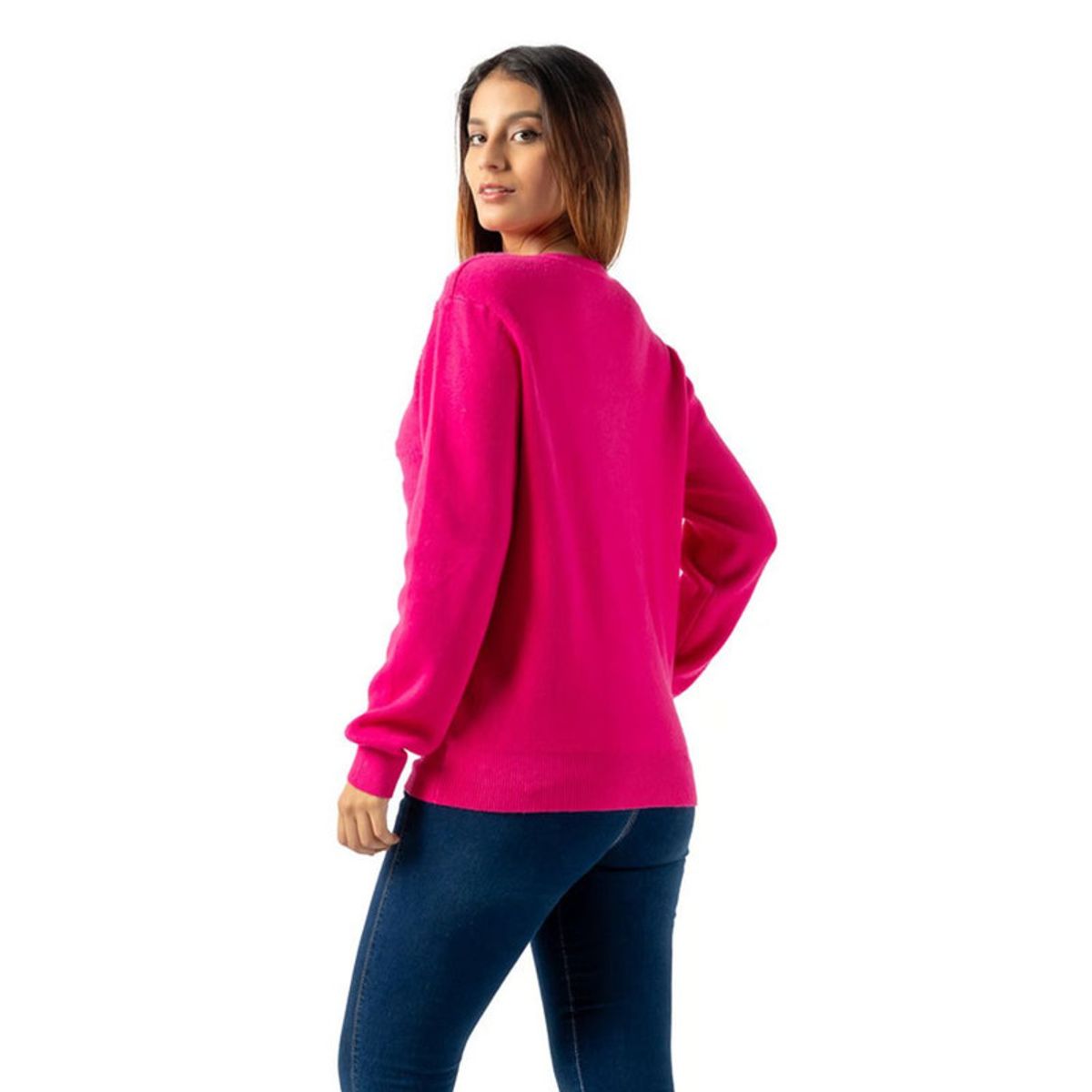 INDEMA - Sueter Polera Mujer de Cashemira Color Magenta