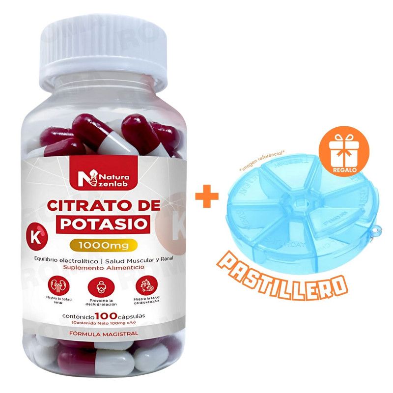 GENERICO - CITRATO DE POTASIO 1000MG NATURA ZENLAB + REGALO PASTILLERO