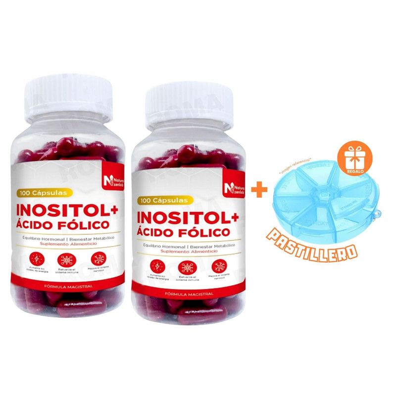 GENERICO - PACK 2 INOSITOL + ÁCIDO FÓLICO NATURA ZENLAB + REGALO PASTILLERO