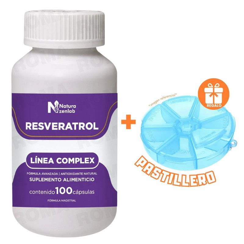 GENERICO - RESVERATROL COMPLEX 400MG NATURA ZENLAB + REGALO PASTILLERO