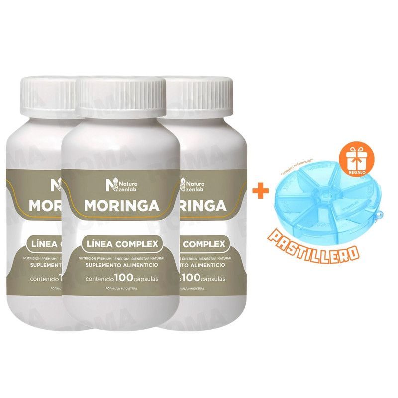 GENERICO - PACK 3 MORINGA COMPLEX 900MG NATURA ZENLAB + REGALO PASTILLERO