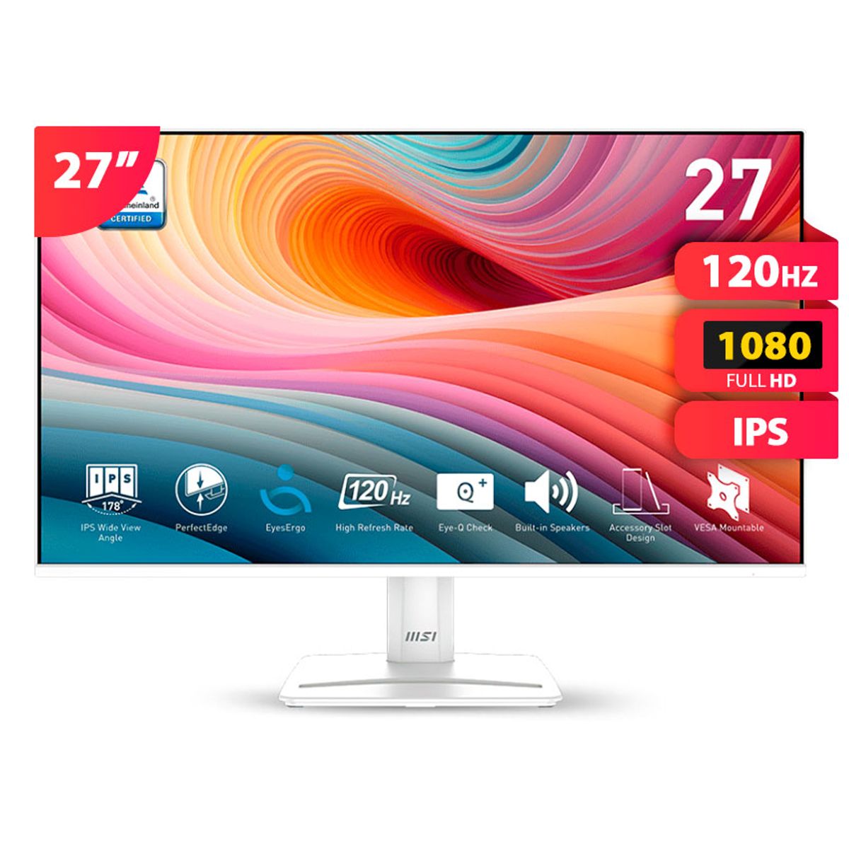 MSI - Monitor MSI PRO MP275W E2 27″ IPS FHD 120Hz 1ms Blanco