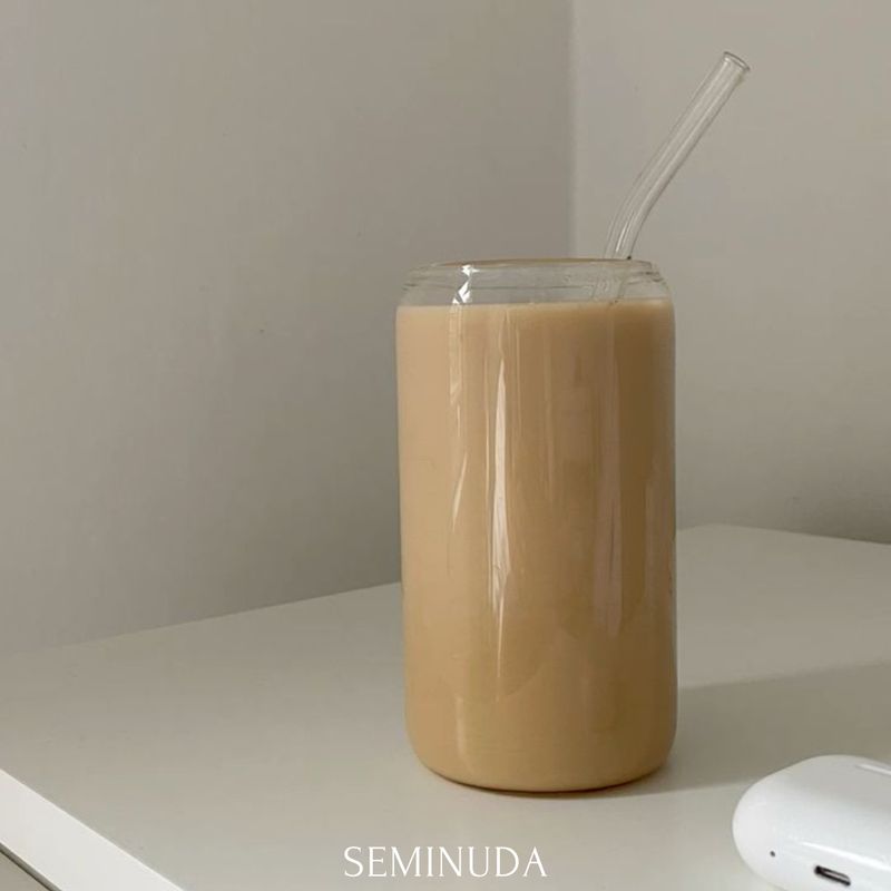 GENERICO - Vaso de vidrio con tapa de bambú