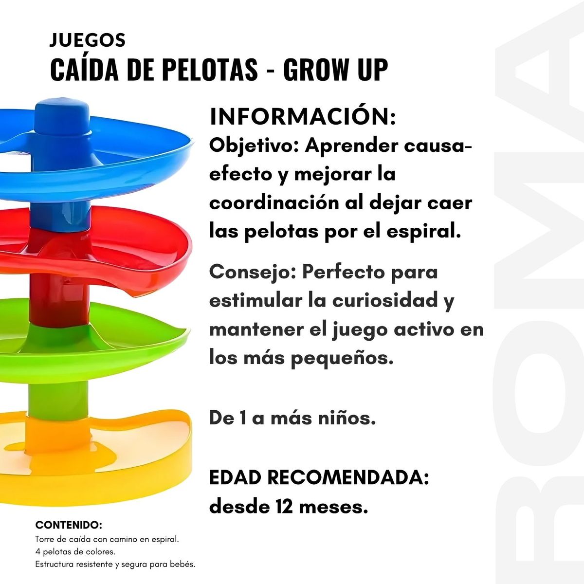 GENERICO - CAÍDA DE PELOTAS GROW UP - JUEGO DIDÁTICO