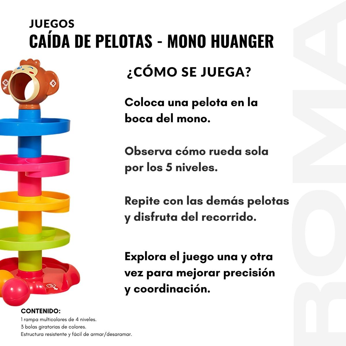 GENERICO - CAÍDA DE PELOTAS  MONO HUANGER - JUEGO DIDÁTICO