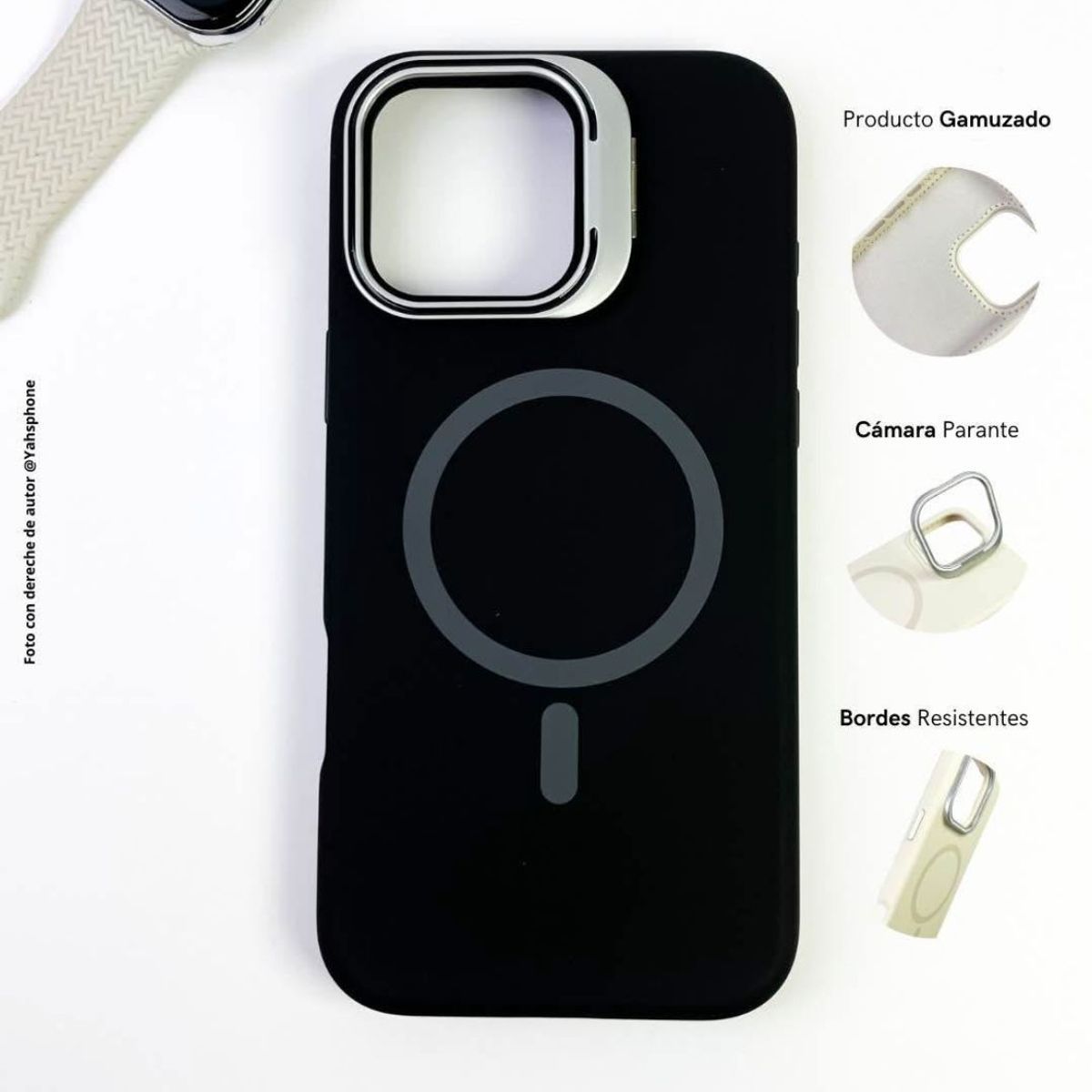 OEM - Case Funda MagSafe para iphone 15 con soporte de camara