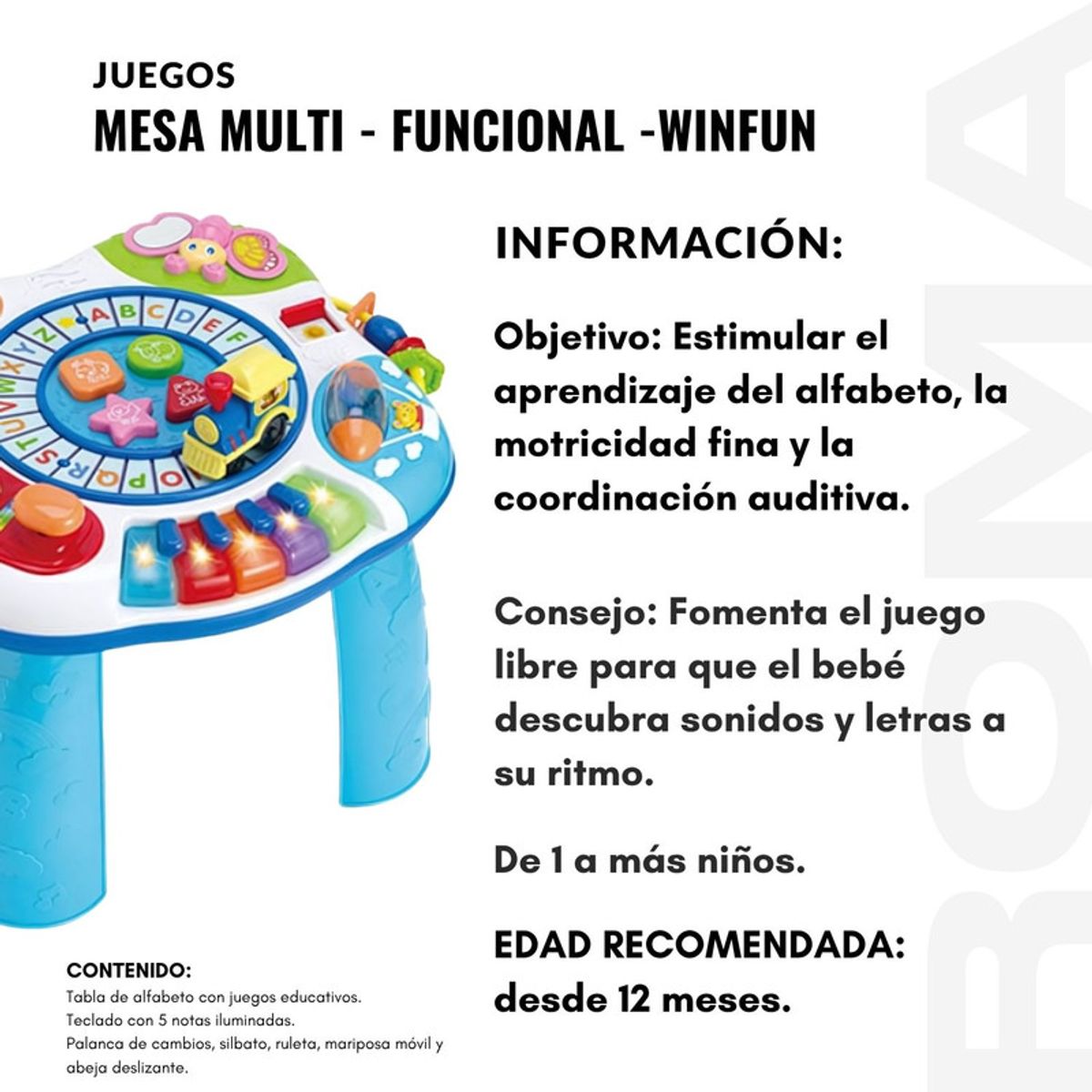 GENERICO - MESA MULTIFUNCIONAL TREN - JUEGO DIDÁTICO