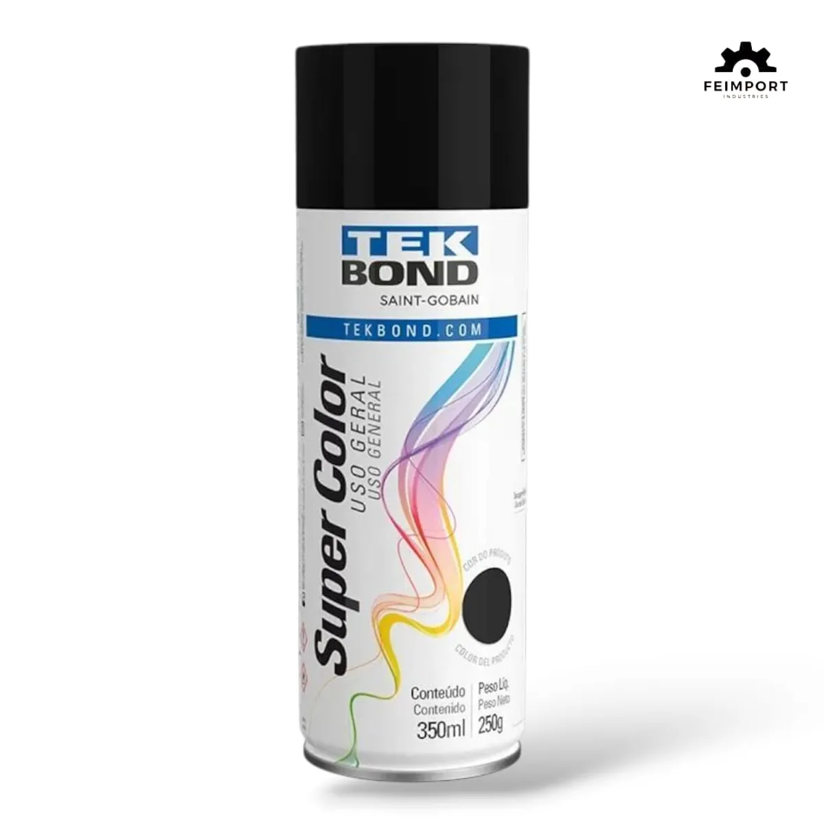 TEKBOND - Pintura en aerosol uso gral negro mate 400ml TEKBOND x 6 UND
