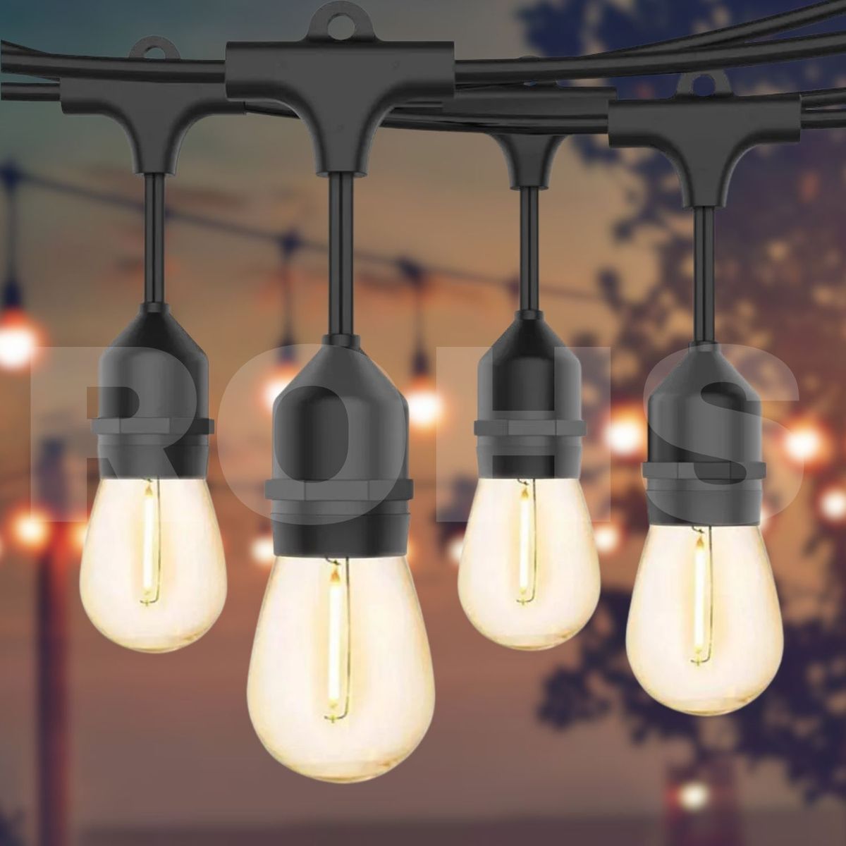 ROHS - FOCOS LED CON PANEL SOLAR - LUZ AMARILLA