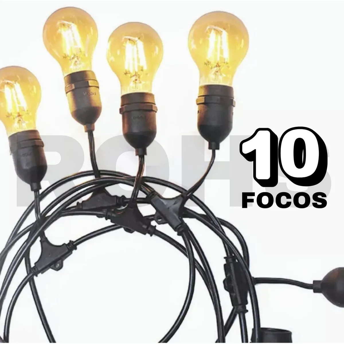 ROHS - FOCOS LED CON PANEL SOLAR - LUZ AMARILLA