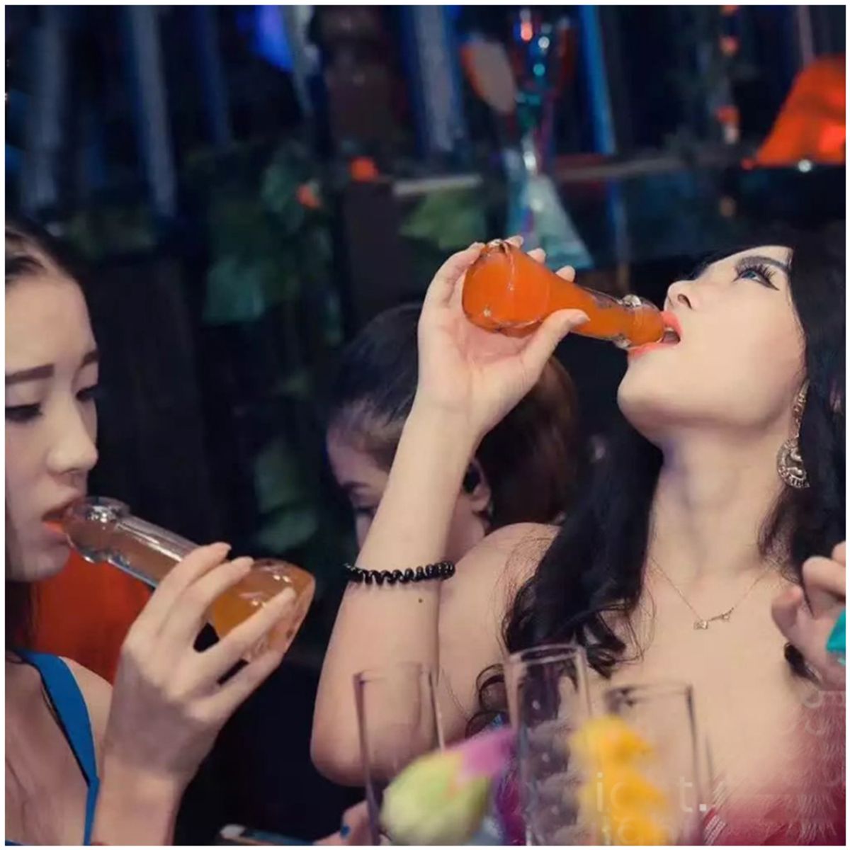 INSPIRA - Copa de vidrio estilo pene para fiestas pack x4