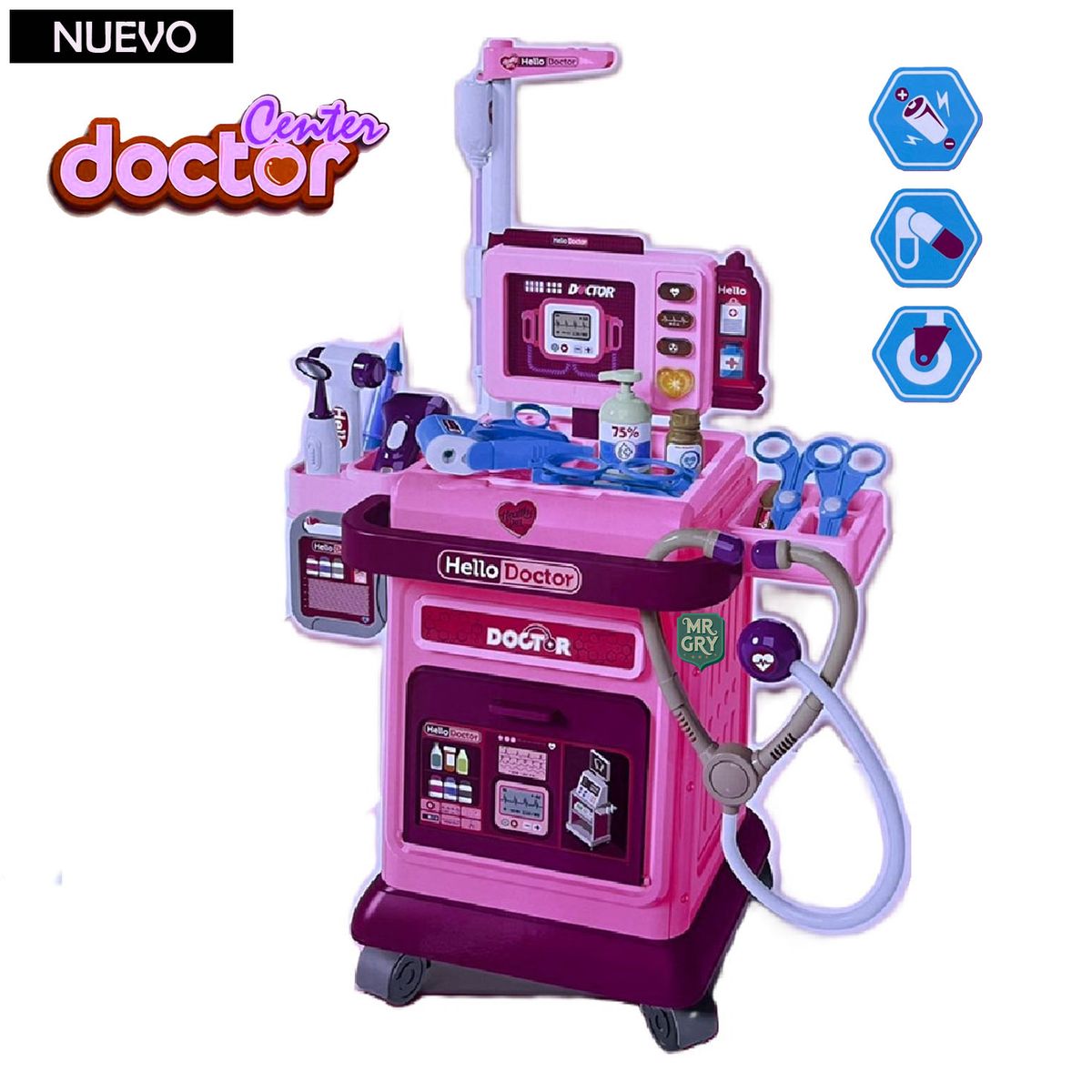 GENERICO - Set de Doctor con Ruedas 37 Piezas