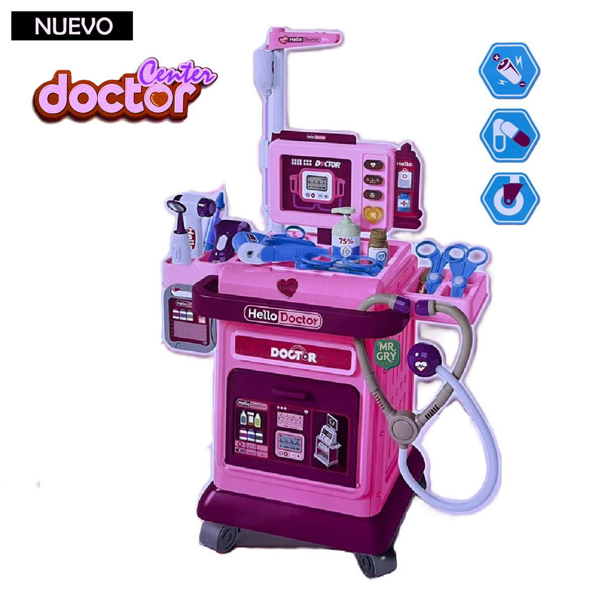 GENERICO - Set de Doctor con Ruedas 37 Piezas