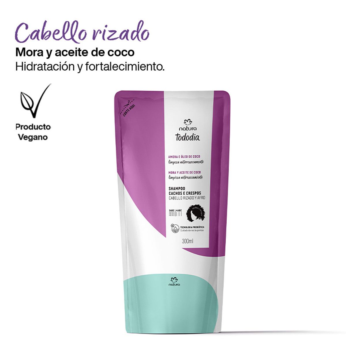 Natura - Tododia Rizos Repuesto Shampoo Mora y Aceite de Coco