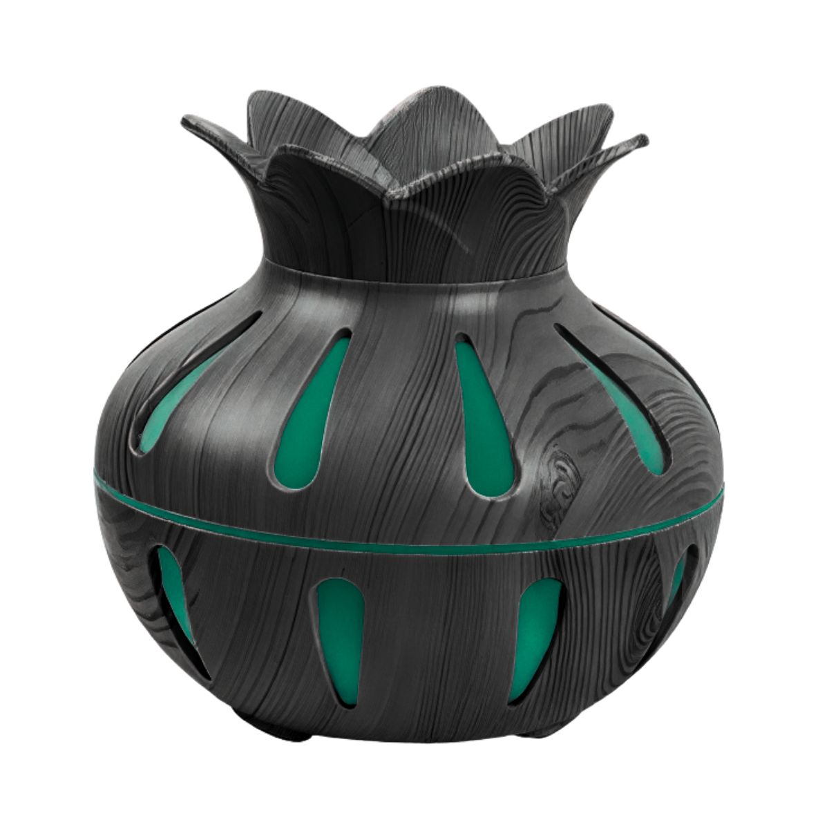 GENERICO - Humidificador Difusor Aromaterapia Luz LED Flor Negro