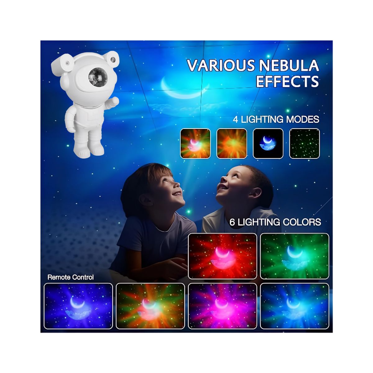 GENERICO - Proyector Astronauta Galaxia Estrellas con Parlante Bluetooth