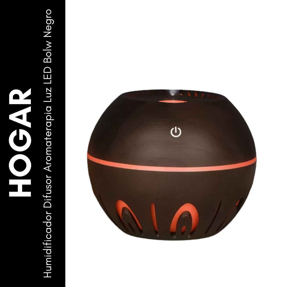 GENERICO - Humidificador Difusor Aromaterapia Luz LED Bolw Negro