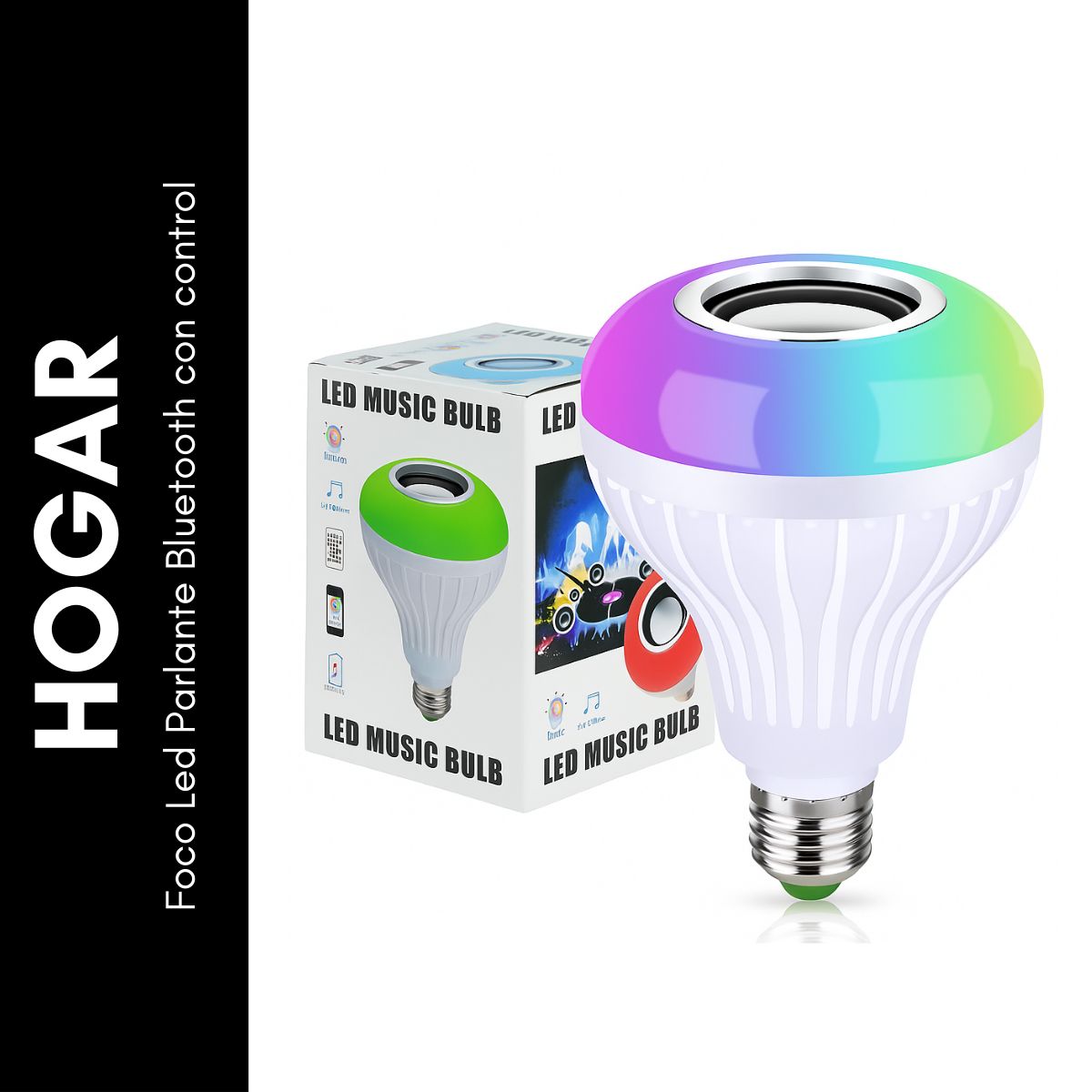 GENERICO - Foco Led Parlante Bluetooth con control