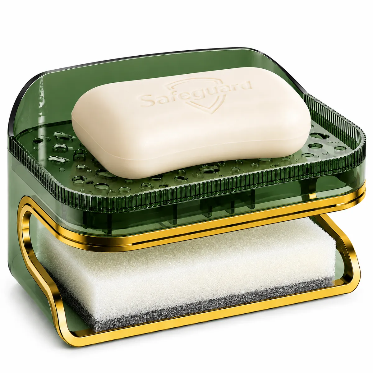 MINARI - Jabonera Elegante con Escurridor y Esponja Accesorio para Baño VR B11