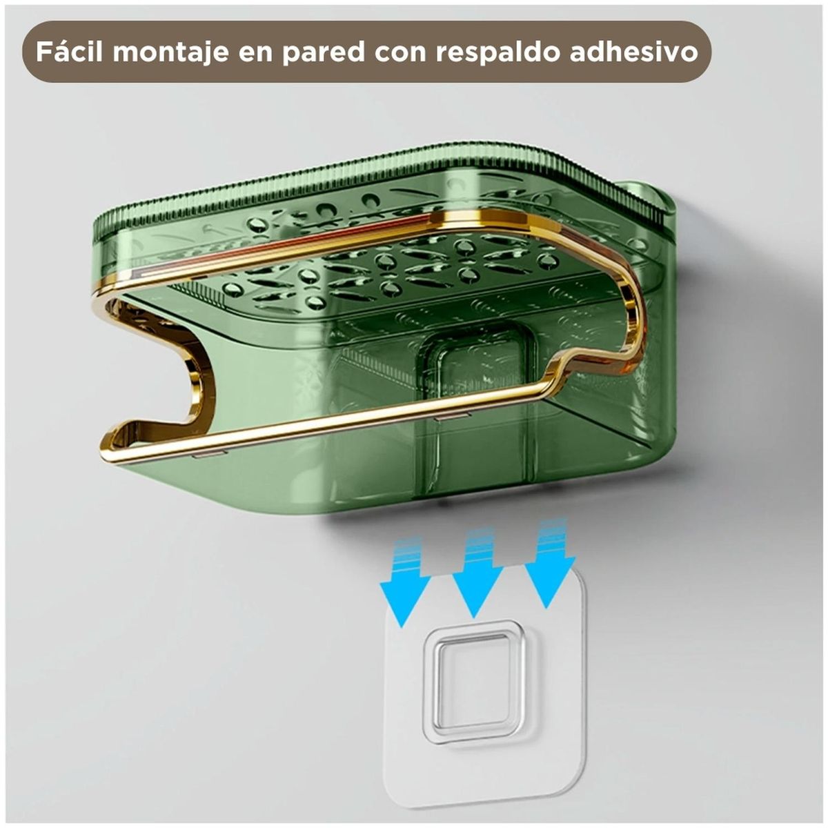 MINARI - Jabonera Elegante con Escurridor y Esponja Accesorio para Baño VR B11