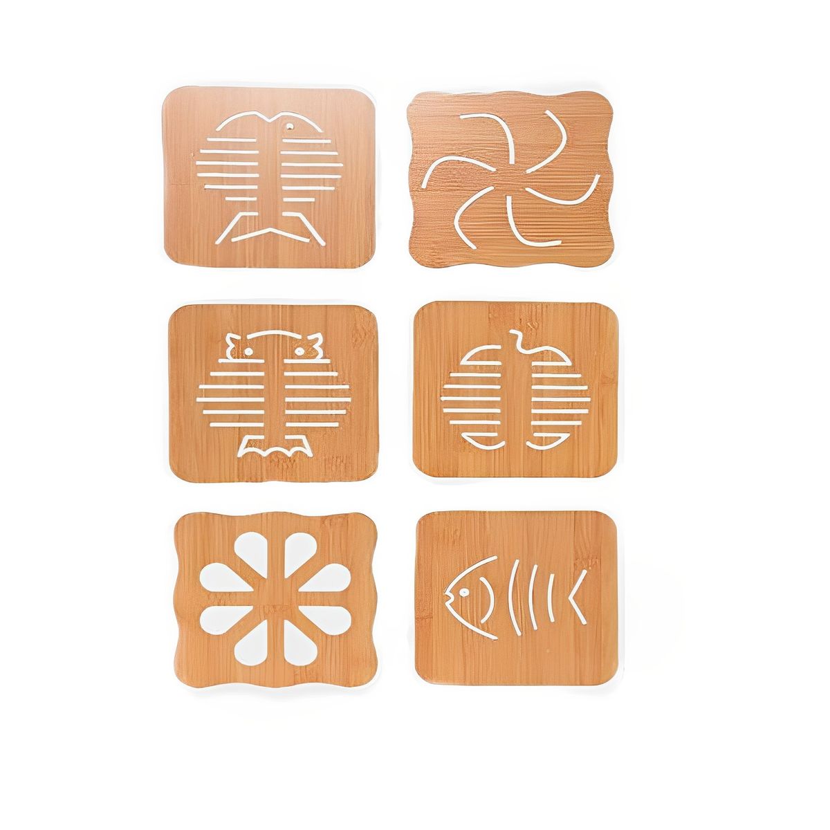 INSPIRA - Set x3 Soportes De Bambú Reposa Olla